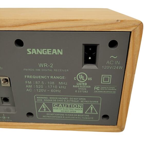 Sangean WR-2 AM/FM-RBDS Digital Tuning Radio Walnut Wood Tested Works - Picture 10 of 14
